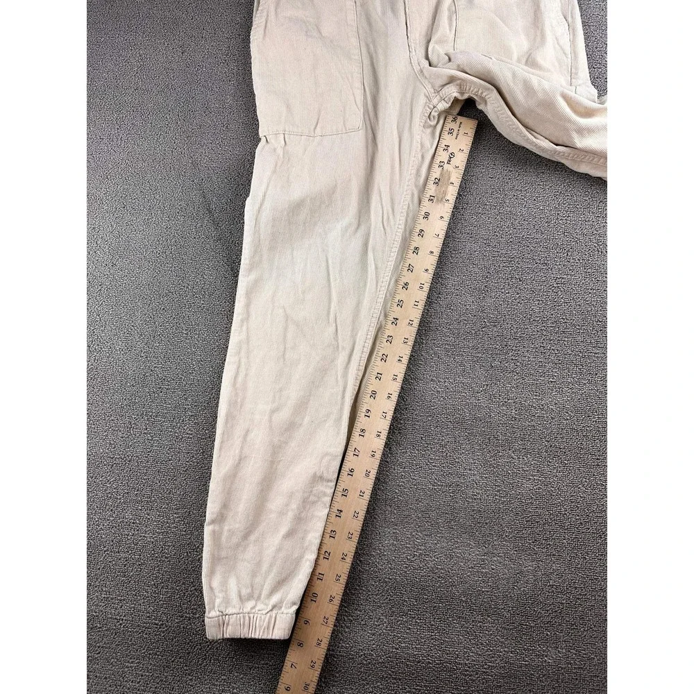 Onia‎ Corduroy Jogger Pants Men L Cream Cotton Elastic Cuffs Drawstring Waist